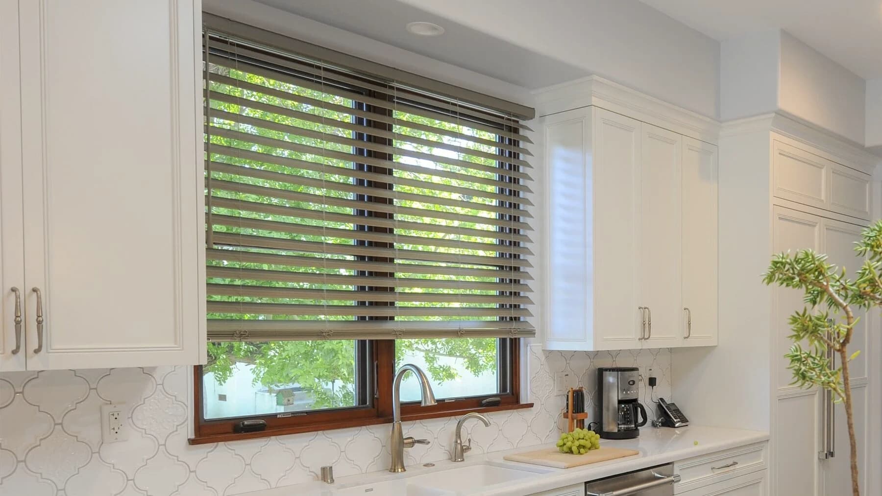 Bathroom Installation Faux Wood Blinds in Overland Park