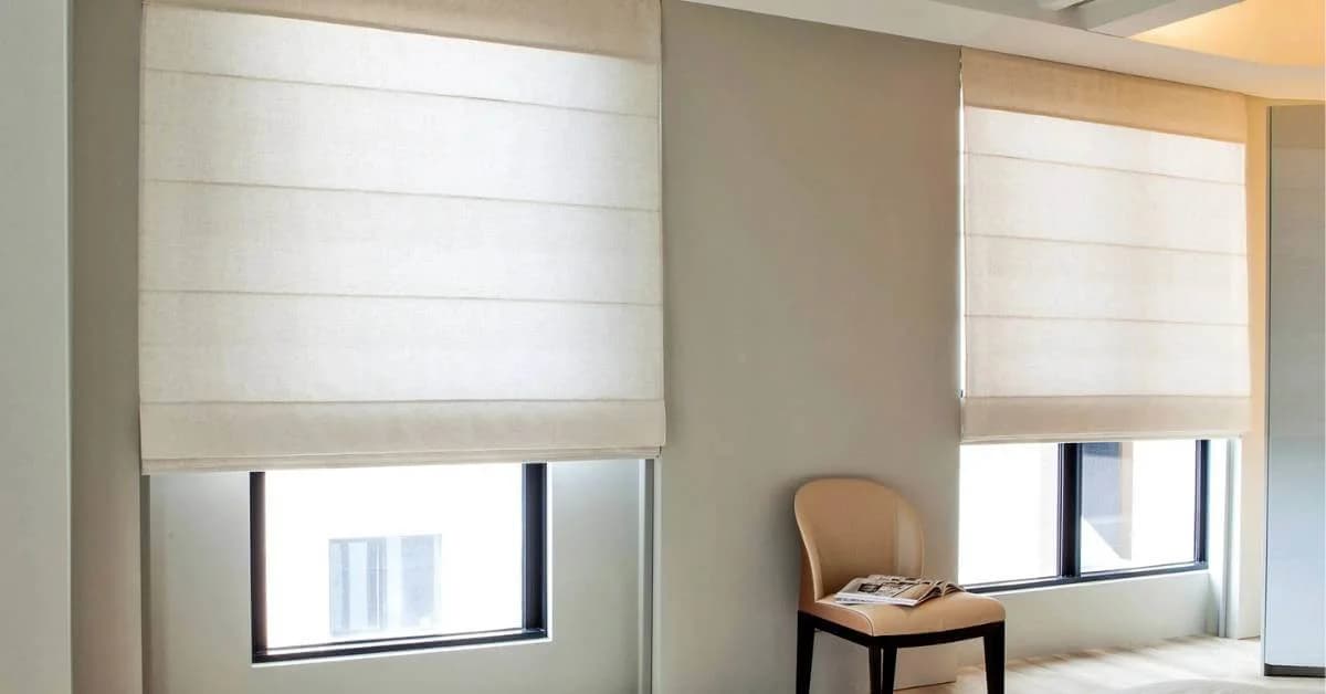 Elegant Formal Dining Room Roman Shades in Leawood