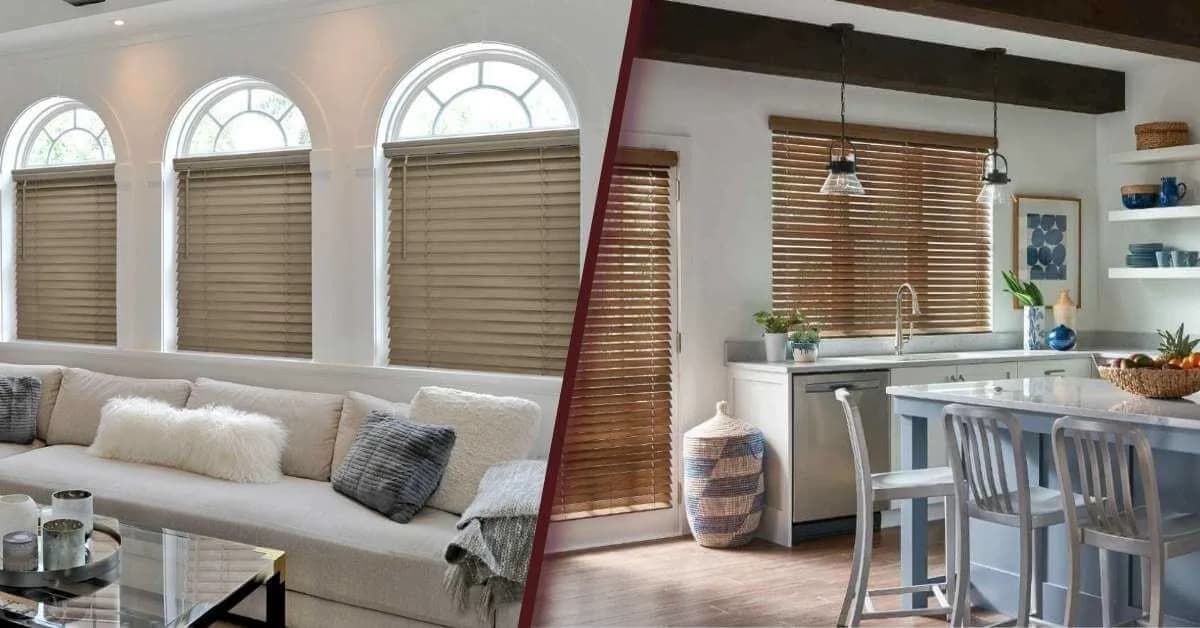 Master Bedroom Wood Blinds in Lee's Summit