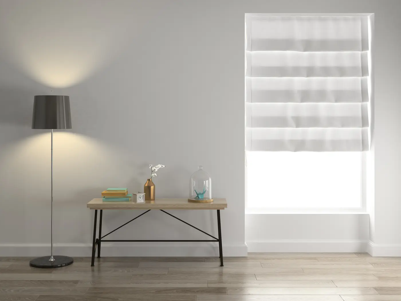 Contemporary Interior Design Roman Shades in Mission